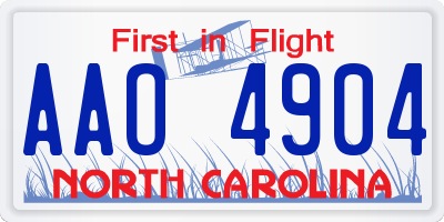 NC license plate AAO4904