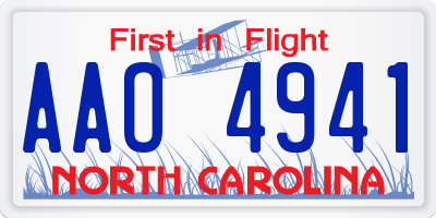 NC license plate AAO4941