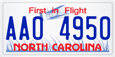 NC license plate AAO4950