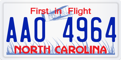NC license plate AAO4964