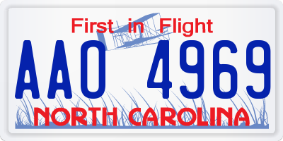NC license plate AAO4969