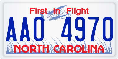 NC license plate AAO4970