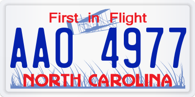 NC license plate AAO4977