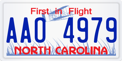 NC license plate AAO4979