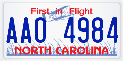 NC license plate AAO4984
