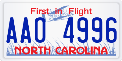 NC license plate AAO4996