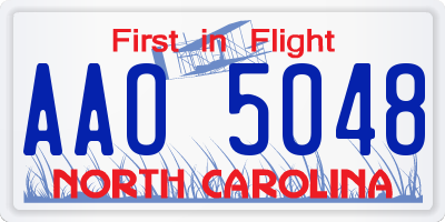 NC license plate AAO5048