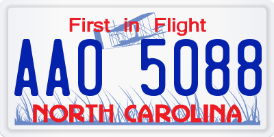 NC license plate AAO5088