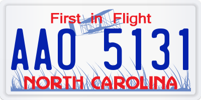 NC license plate AAO5131