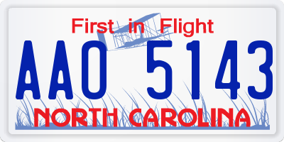 NC license plate AAO5143