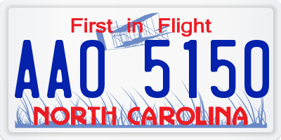 NC license plate AAO5150