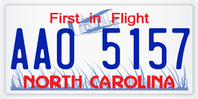 NC license plate AAO5157