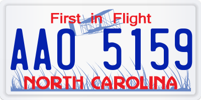 NC license plate AAO5159