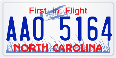 NC license plate AAO5164
