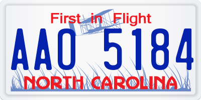 NC license plate AAO5184