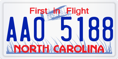 NC license plate AAO5188