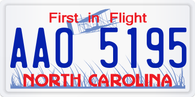 NC license plate AAO5195