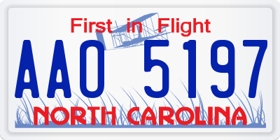 NC license plate AAO5197