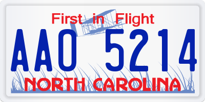 NC license plate AAO5214