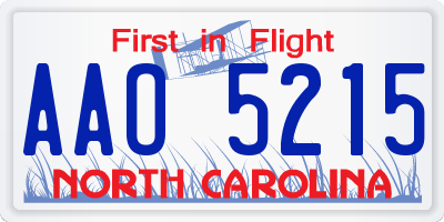 NC license plate AAO5215