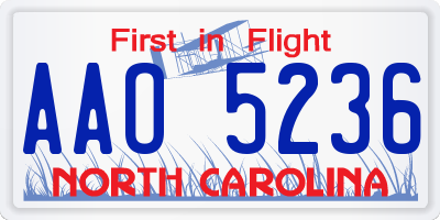 NC license plate AAO5236