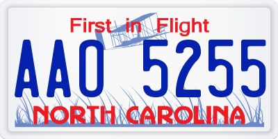NC license plate AAO5255