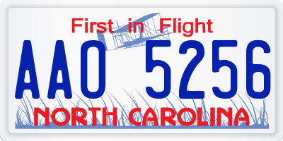 NC license plate AAO5256