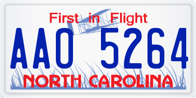 NC license plate AAO5264