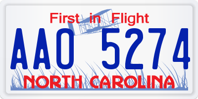 NC license plate AAO5274