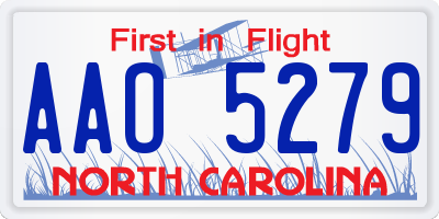 NC license plate AAO5279