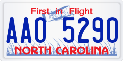 NC license plate AAO5290