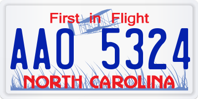 NC license plate AAO5324