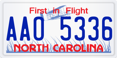 NC license plate AAO5336