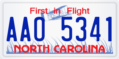 NC license plate AAO5341