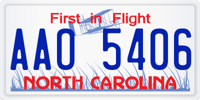 NC license plate AAO5406