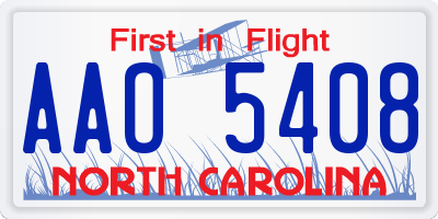NC license plate AAO5408