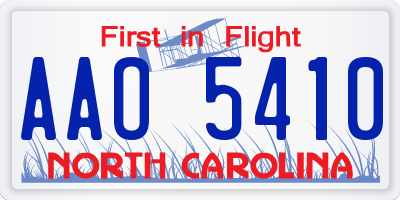 NC license plate AAO5410