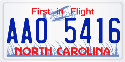 NC license plate AAO5416