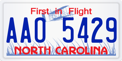 NC license plate AAO5429