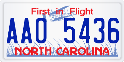 NC license plate AAO5436