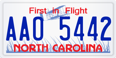 NC license plate AAO5442