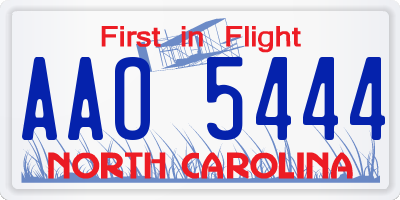 NC license plate AAO5444