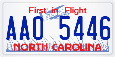 NC license plate AAO5446