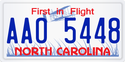 NC license plate AAO5448