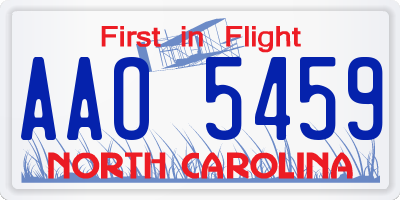 NC license plate AAO5459