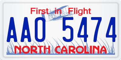 NC license plate AAO5474