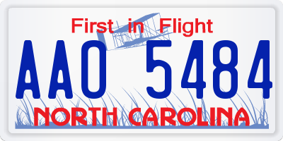 NC license plate AAO5484