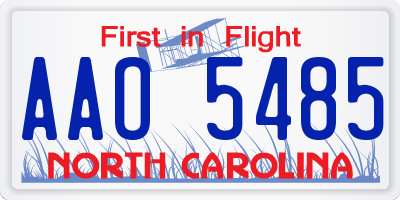 NC license plate AAO5485