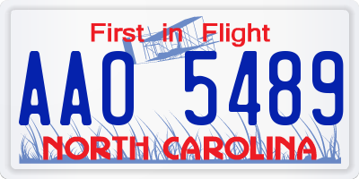 NC license plate AAO5489