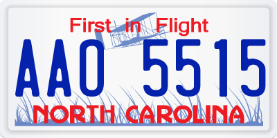 NC license plate AAO5515